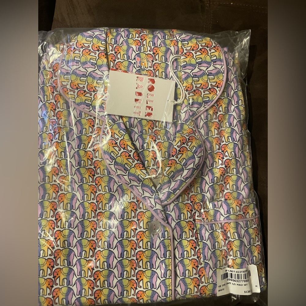NWT Roller Rabbit Tie Dye Daze Pajama Set Size Med